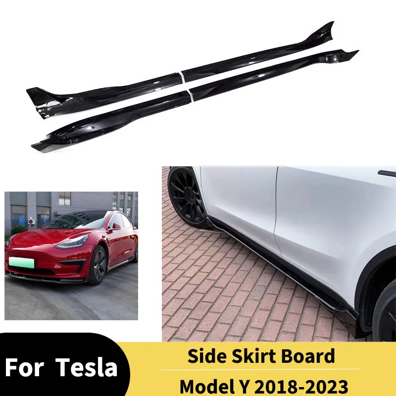 Для Tesla Model Y 2018-2023 боковая юбка, комплекты кузова, боковой разветвитель, автомобильные аксессуары, защитная доска, внешнее украшение, тюнинг Для Tesla Model Y 2018-2023 боковая юбка, комплекты кузова, боковой разветвитель, автомобильные аксессуары, защитная доска, внешнее украшение, тюнинг