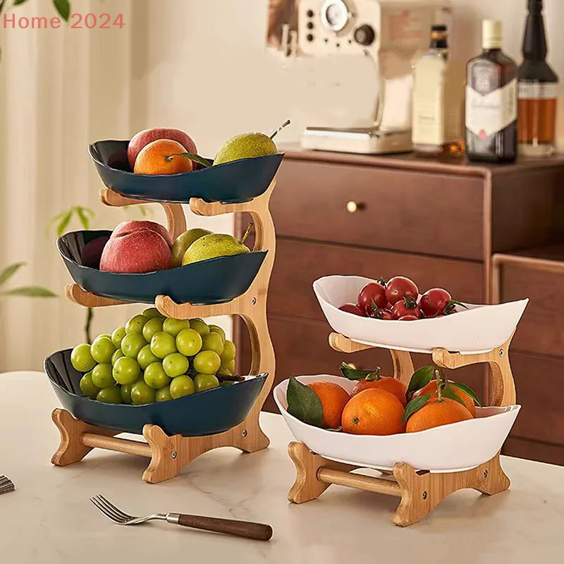 

2/3 Layer Fruit Plate Home Living Room Plastic Snack Dish Creative Modern Dried Fruit Candy Dish Cake Stand Salad Bowl