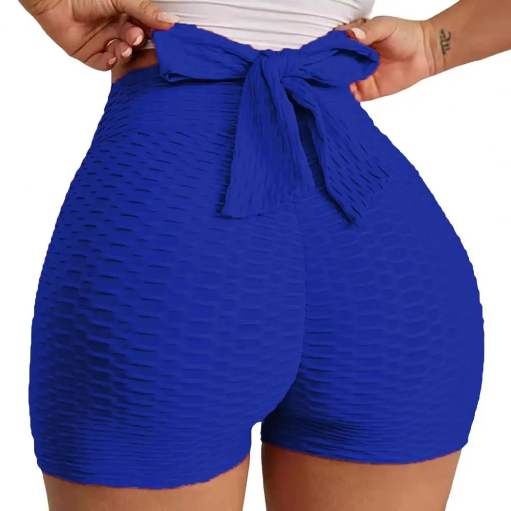 High Waist Shorts High Waist Lace-up Sports Shorts Slim Above Knee Length Women's shorts