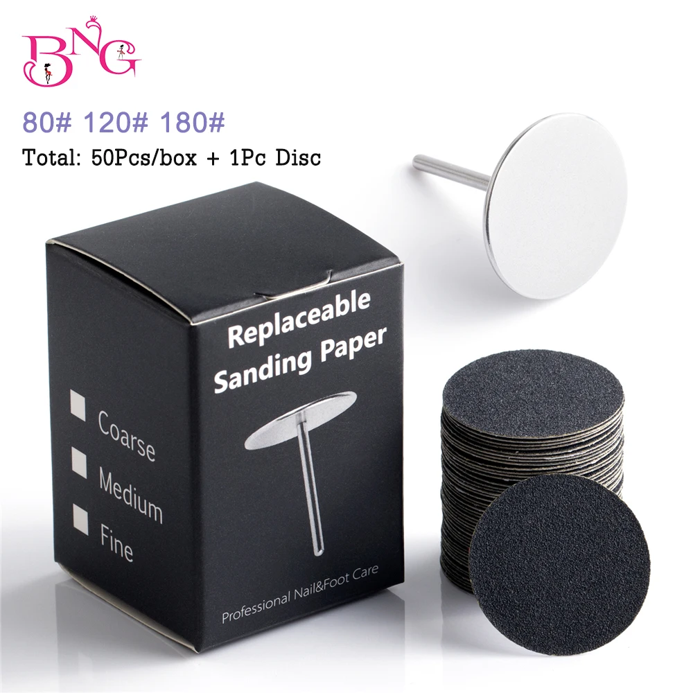 50Pcs Replaceable Sandpaper with Rotary Disc Pedicure Files Nail Drill Bit Manicure Accessories Salon Foot Callus Cuticle Tools