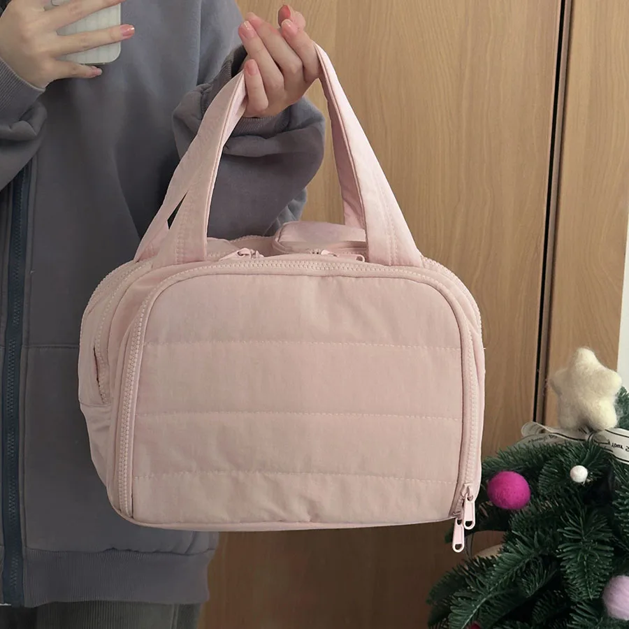 Neue Damen-Kosmetiktasche, tragbare Aufbewahrungstasche, große Kapazität, luxuriöse Make-up-Tasche, Reiseveranstalter, Essentials-Kulturbeutel – Detail 6