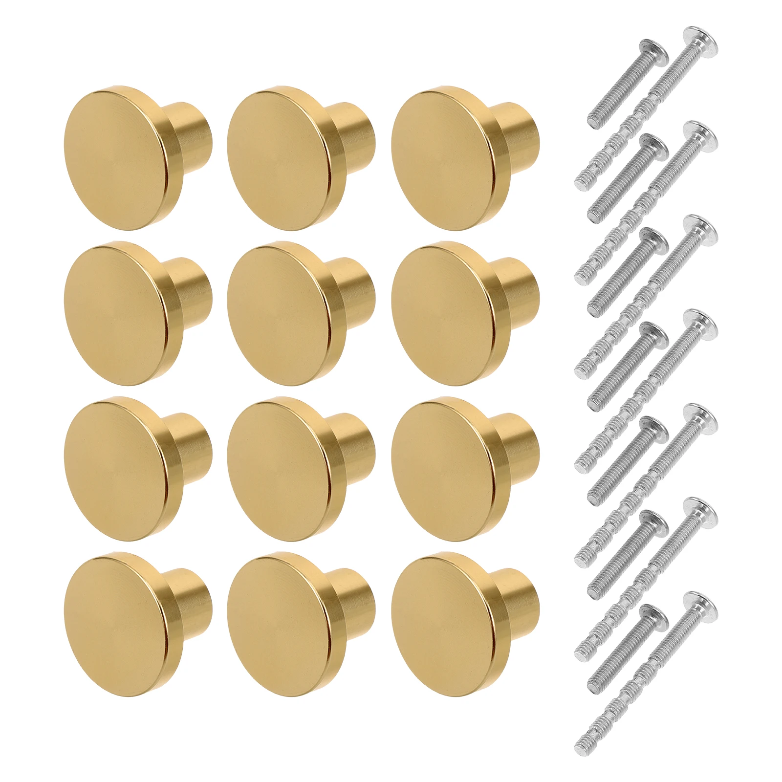 

12pcs Golden Closet Wardrobe Knobs Dresser Drawer Pulls Cabinet Hardware Handles Modern Design Luxurious Finish Round Shape