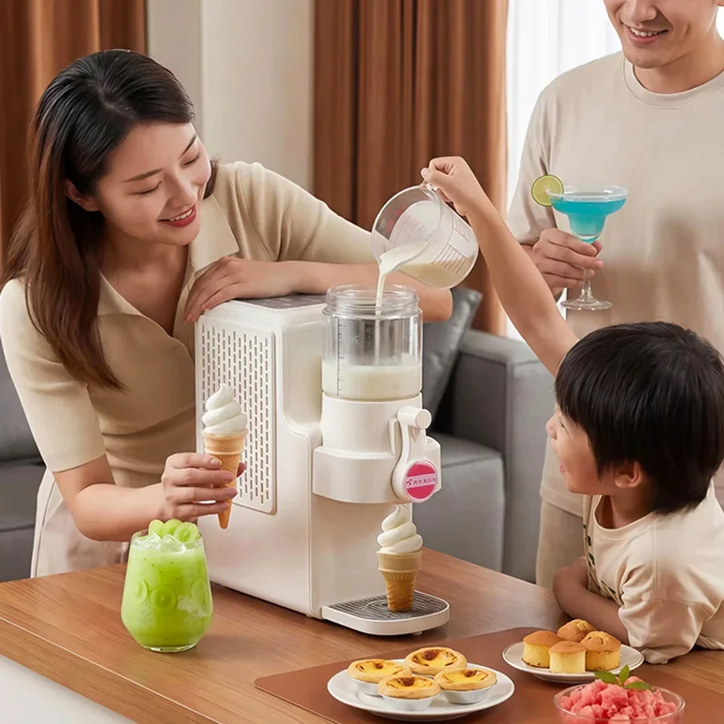 500ml Portable Compact Ice Cream Maker, Commercial Ice Cream Maker, 2-in-1 Frozen Smoothie/Milkshake Maker, Compressor
