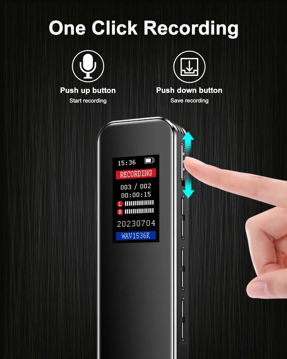 32GB Memory Digital Voice Recorder Voice Activated Recorder Playback, Portable Audio Recorder Recording Device AI Noise PQ134