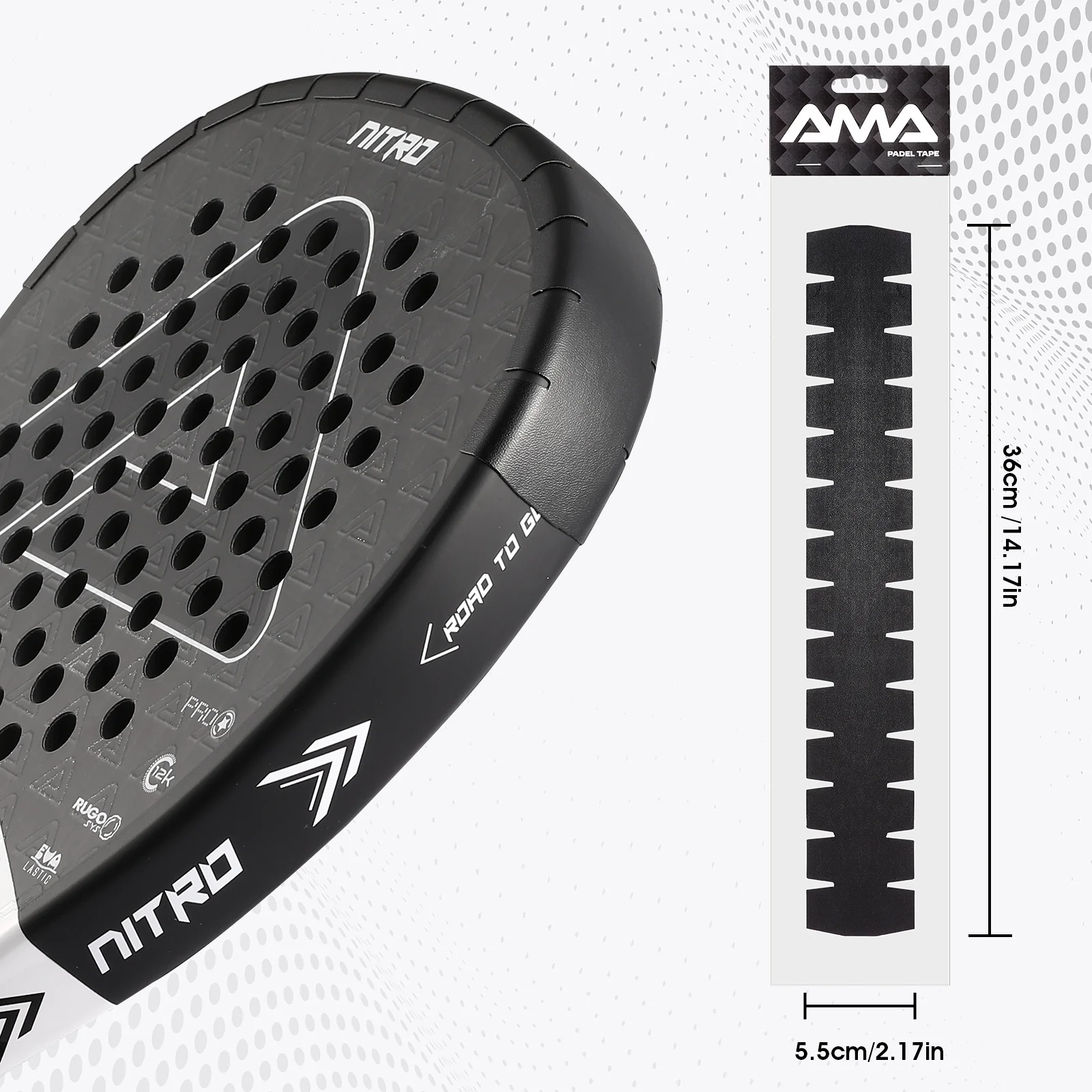 

AMA SPORT Padel Racket Protection Tape Pack of Edge Protector Durable & Easy to Replace Transparent Padel Protector