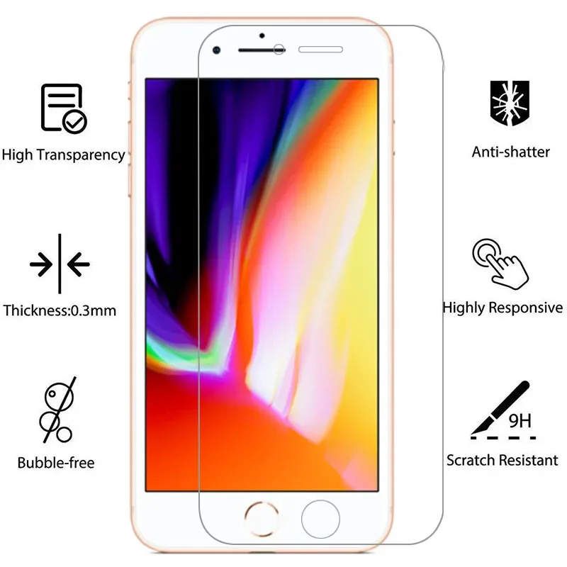 protective tempered glass for iphone 7 8 plus screen protector on i phone 7plus 8plus safety film iphone7 iphone8 iphon aiphone