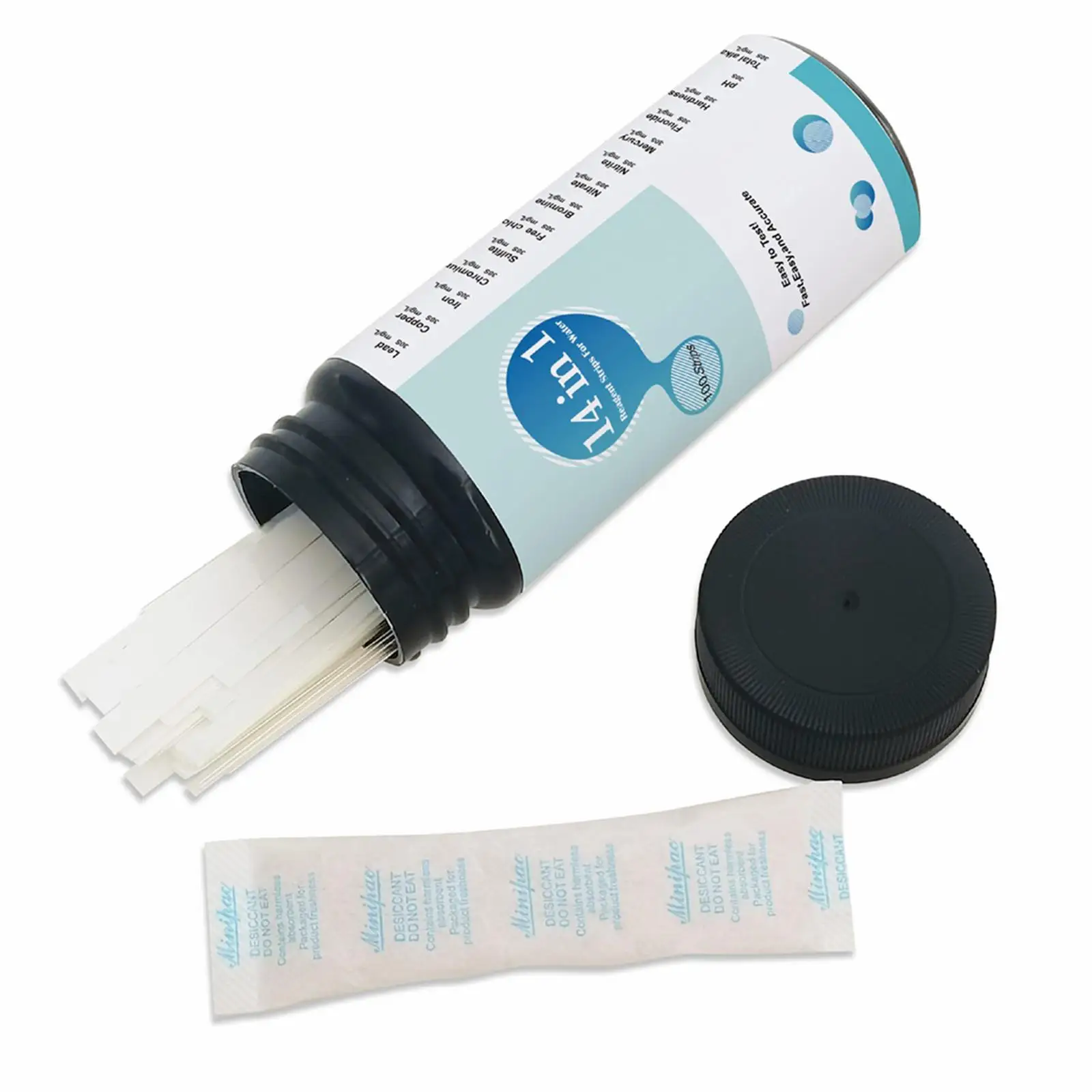 Water Test Kit for Home Use 14 Parameter Strips for Swimming Pool SPA Well Water Hardness Ph Iron Copper Nitrate Sulfite
