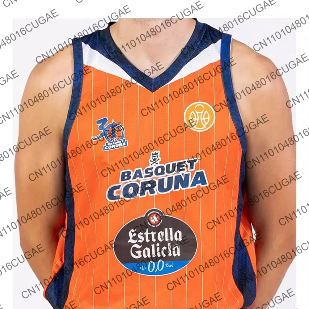 La España 25/26 Bàsquet Coruña ACB Home Jersey nueva llegada 3D impreso de secado rápido local visitante camisetas de baloncesto camisetas chaleco de hombre