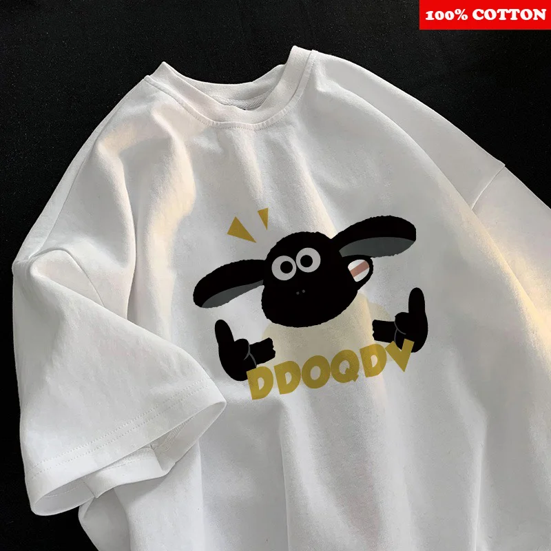 T-shirt à manches courtes pour hommes et femmes, 100% coton, imprimé de dessin animé japonais, été 2025, pour Couple, Y2k, vêtements pour jeunes