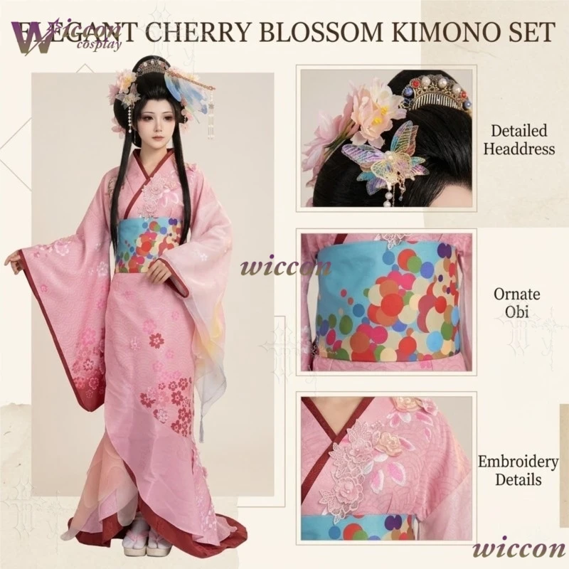 Disfraz de cosplay de Identity V Geisha Tears Of Amber Melting, kimono japonés, traje de personaje de anime para mujer, estilo Lolita para fiestas.