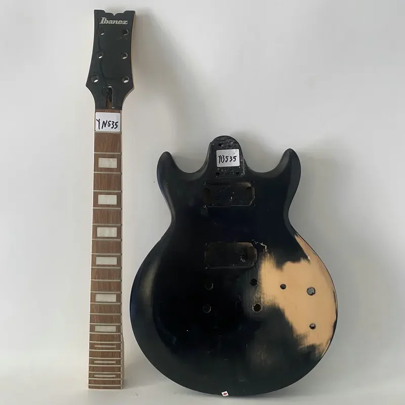 

YB535TN535 Solid Basswood Guitar Body Flat Top Ibanez GAX70 Black Color Unfinished Kits for DIY Replacement Authorised