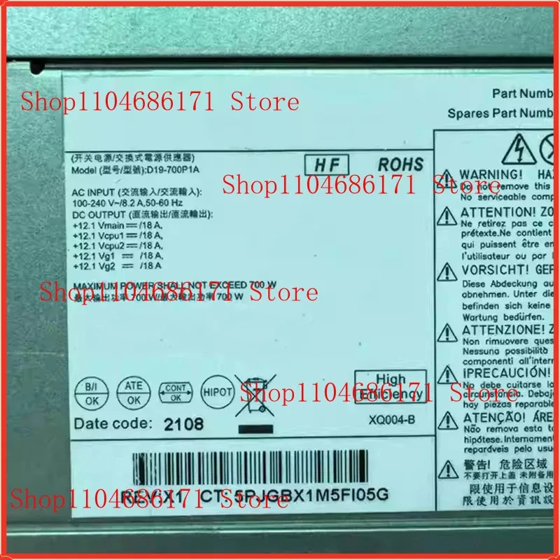 For Z2 G5 700W Power Supply (PSU) Model D19-700P1A P/N L80662-002
