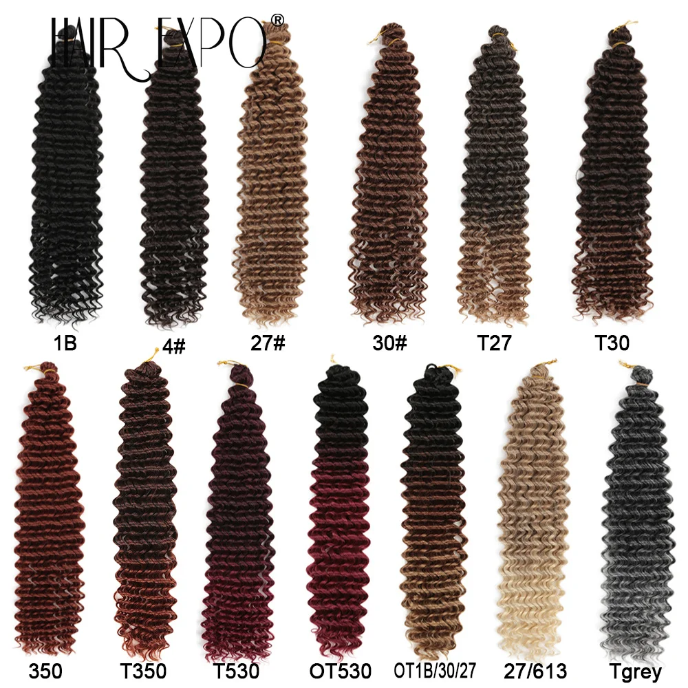 22 "Deep Wave Häkeln Haar synthetische Leidenschaft Twist Flechten Haar verlängerung Afro Locken Wasserwelle Deep Twist Zopf Haar Ozean Welle – Detail 3