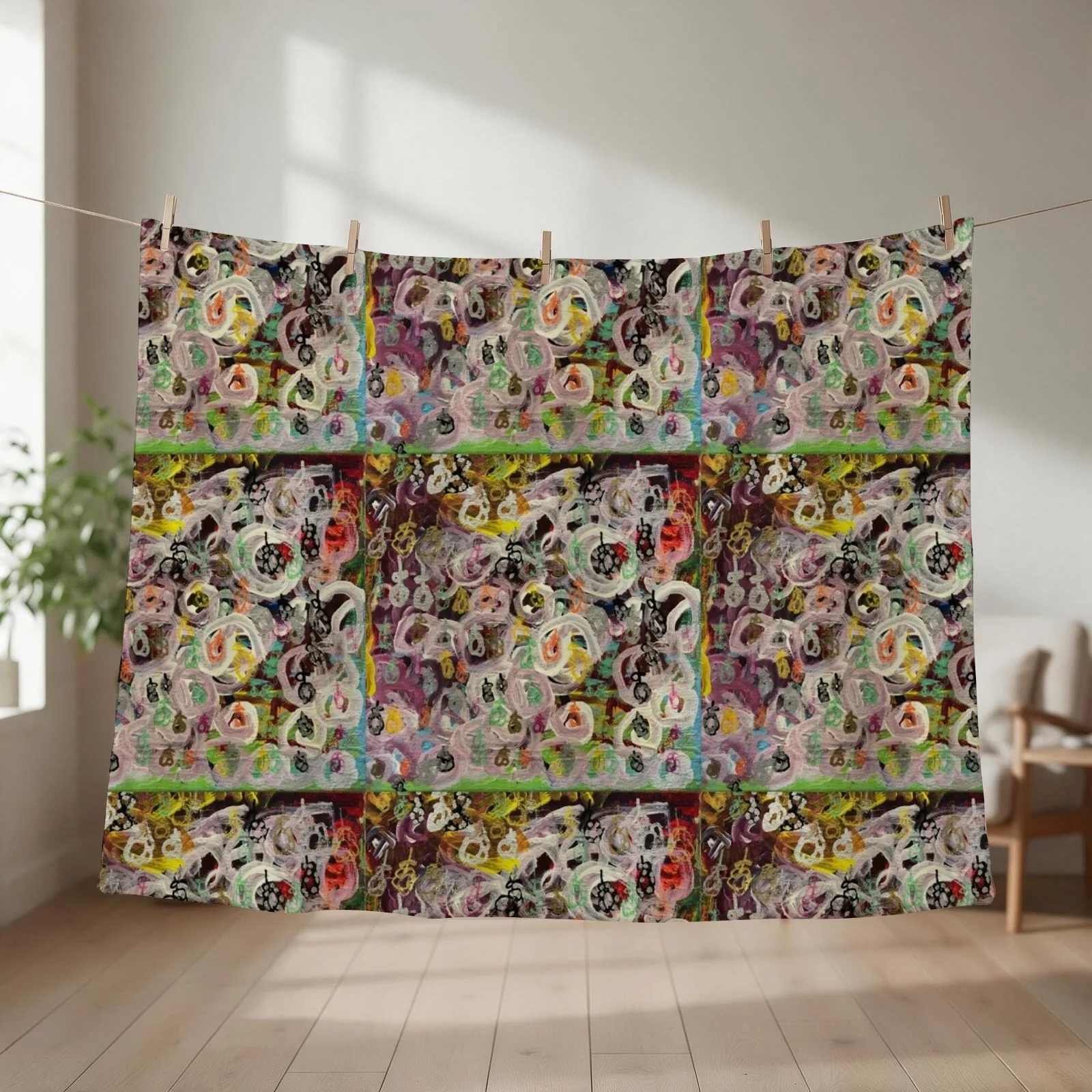 Collaboration by Emily M. and Linda M. Throw Blanket couch cozy soft plush fuzzy picnic outdoor blanket