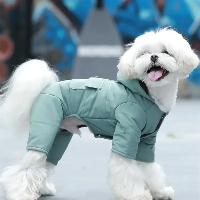 Pet Winter Clothes Dog Apparel Small Dog Costume Jumpsuit Thicken Warm Coat Jacket Yorkshire Pomeranian Poodle Puppy Clothing