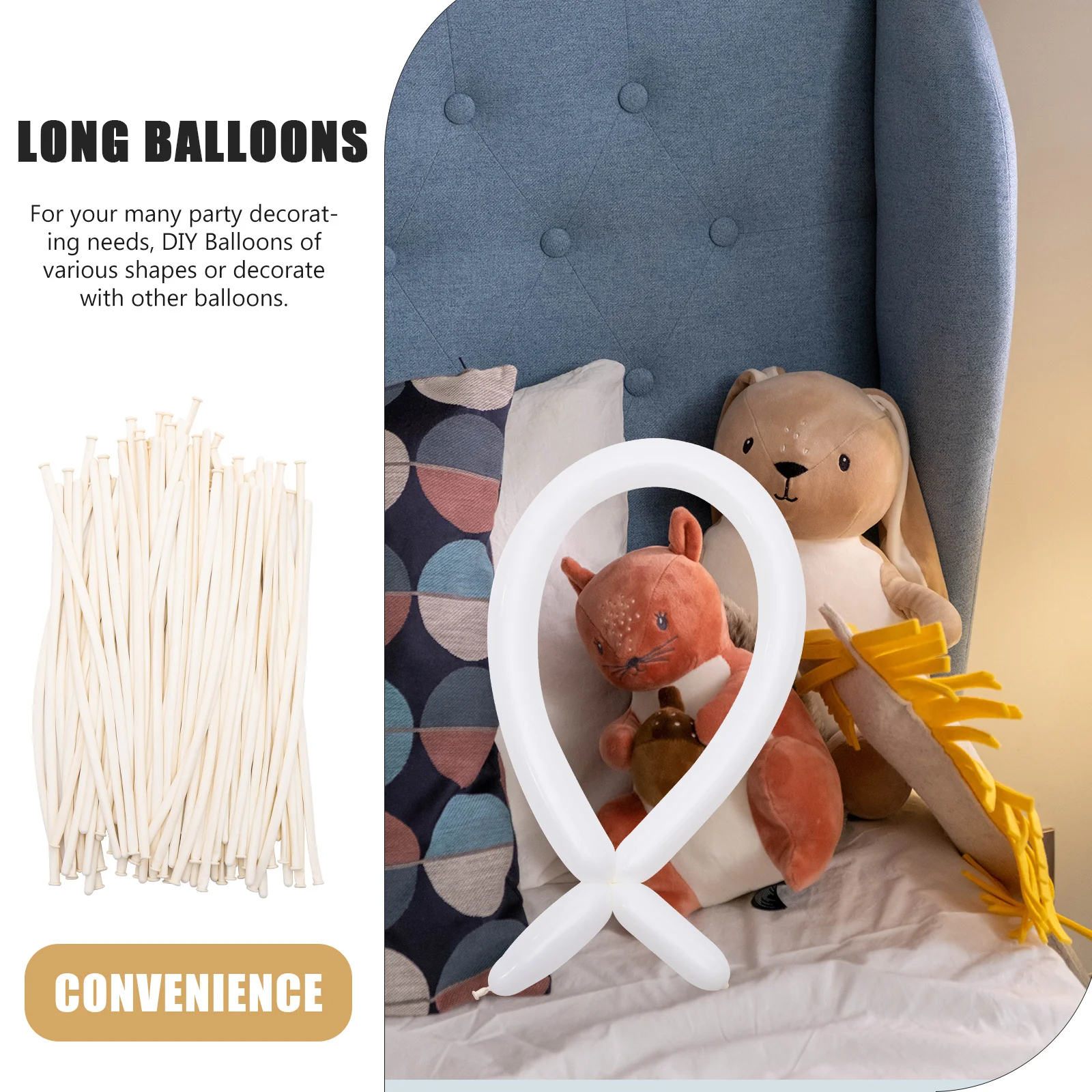 

100pcs Long Balloons Heavy Duty Wedding Party Decorations Spiral Twisting Kit Cartoon Shaped DIY Ornaments Birthday Supplies