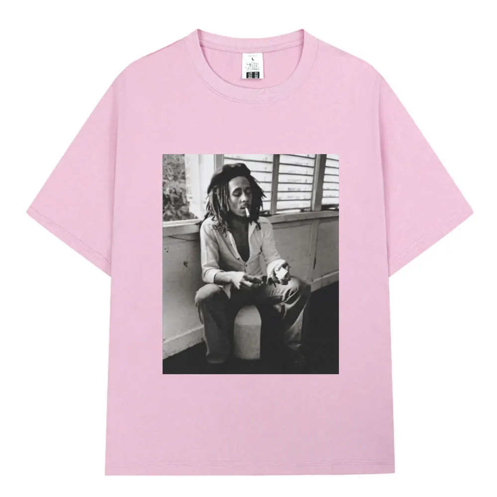 Reggae Music Originator Bob Marley T Shirt Men Vintage Gothic T-shirt Cotton Casual Oversized Short Sleeve T-shirts Streetwear