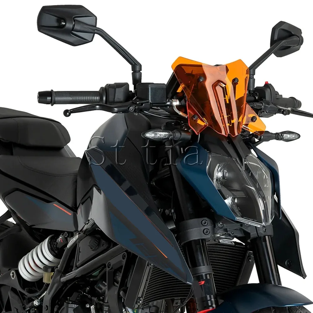 For KTM Duke125 Duke390 2024 2025 Motorcycle Touring Windshield Windscreen Airflow Screen Visor Wind Deflector 125 390 DUKE
