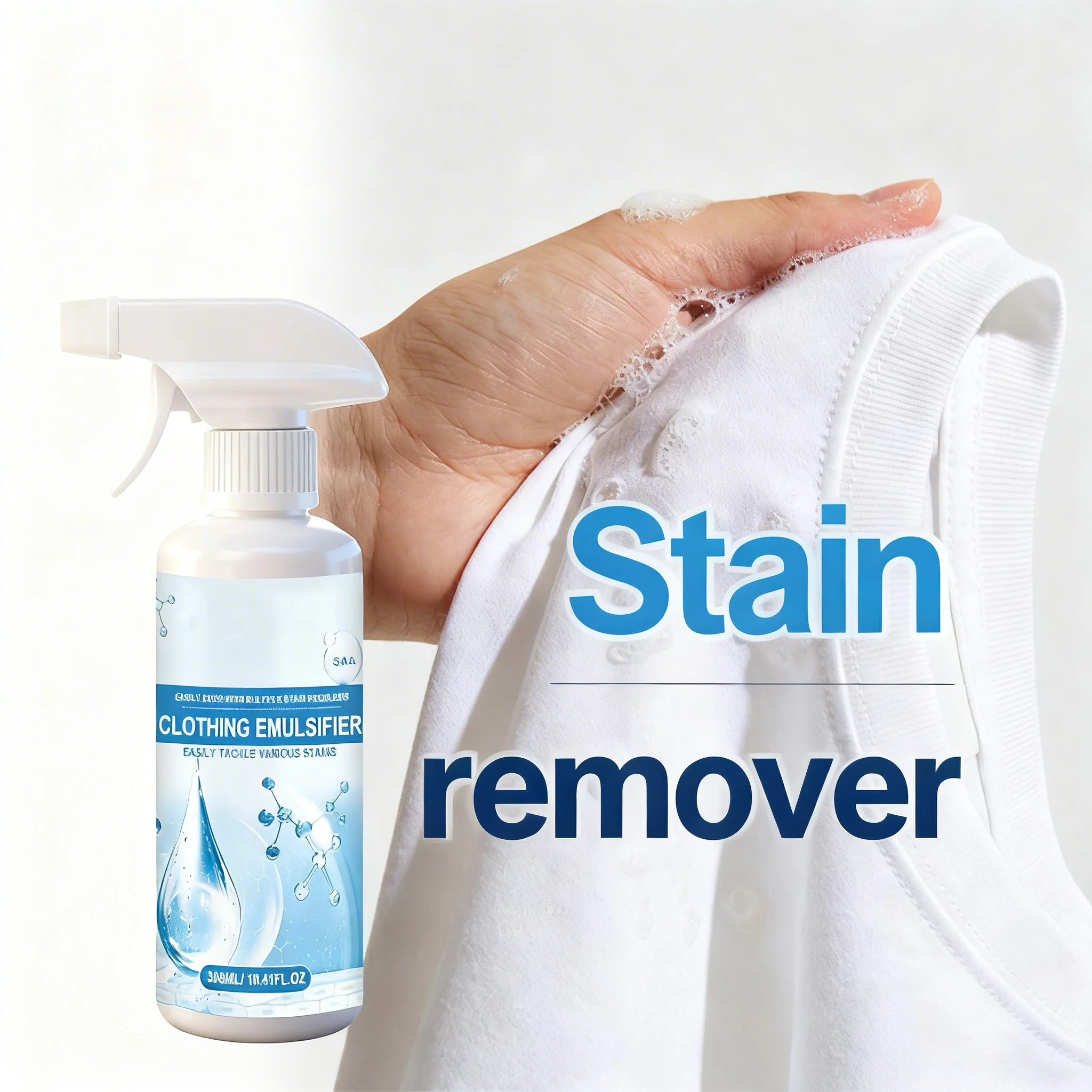Spray détachant puissant pour vêtements, émulsifiant pour taches tenaces, traitement pré-lavage des tissus, nettoyant détachant