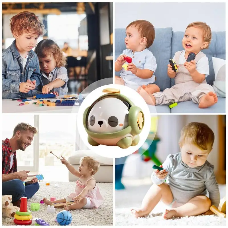 Panda brinquedo interativo com música para crianças, brinquedos educativos montessori, presente de aniversário infantil