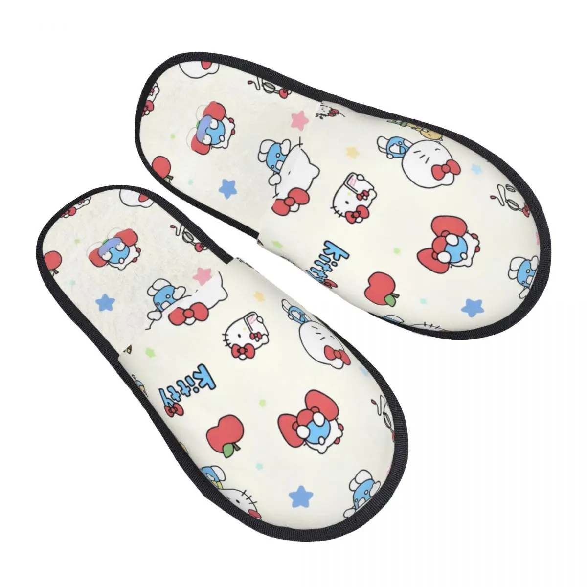 Winter House Cotton Slippers Sanrio Character Hello Kitty Merch Household Fur Slides Slippers Living Room Soft Non-slip Slides