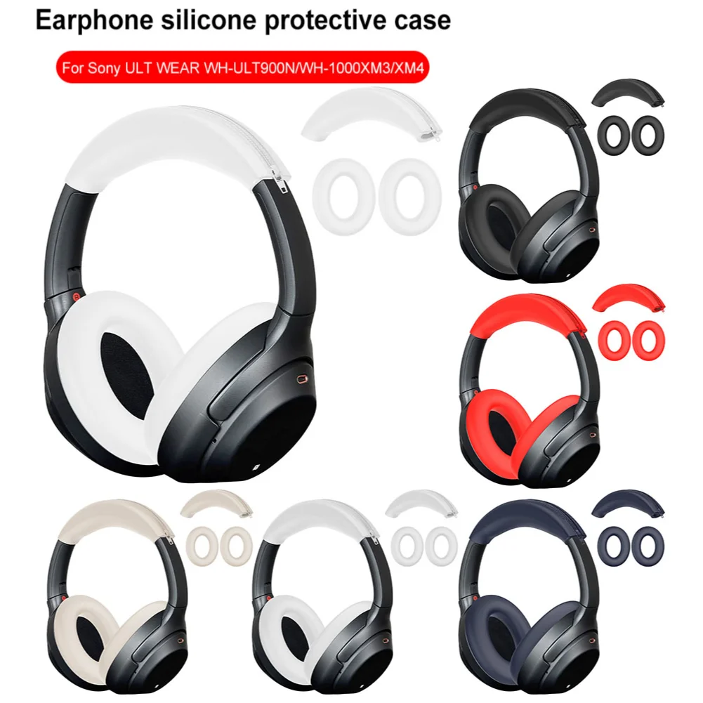 Silicone Earphone Protector Soft Ear Pads Headbeam Cover Anti-Scratch Headphone Case for Sony ULT WEAR WH-ULT900N/WH-1000XM3/XM4