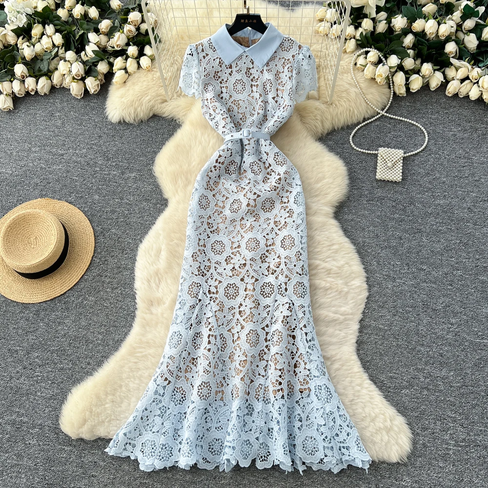 

Шикарное элегантное винтажное тонкое платье русалки с вырезами, корейская мода, женская одежда High Street