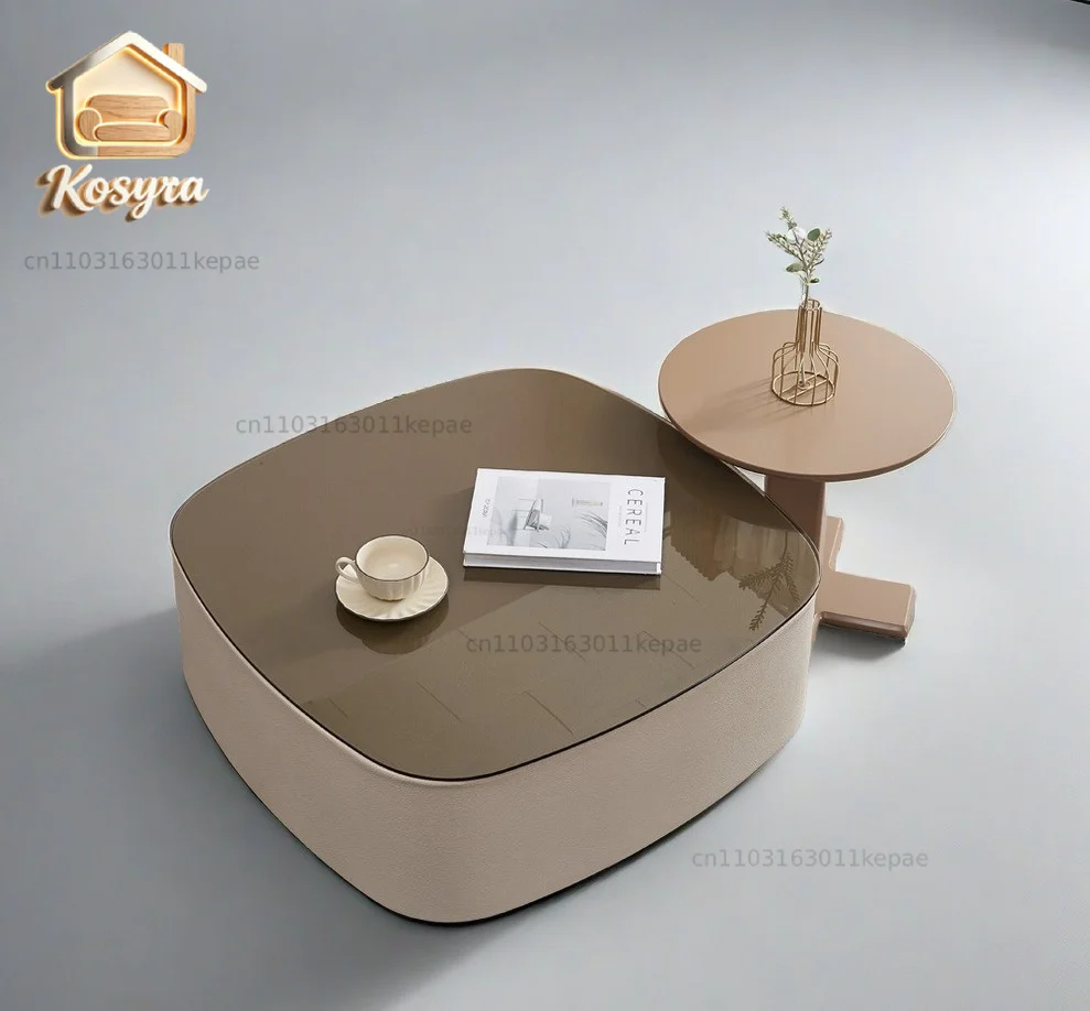 Italian light luxury rock slab cream modern minimalist living room household small apartment combination coffee table