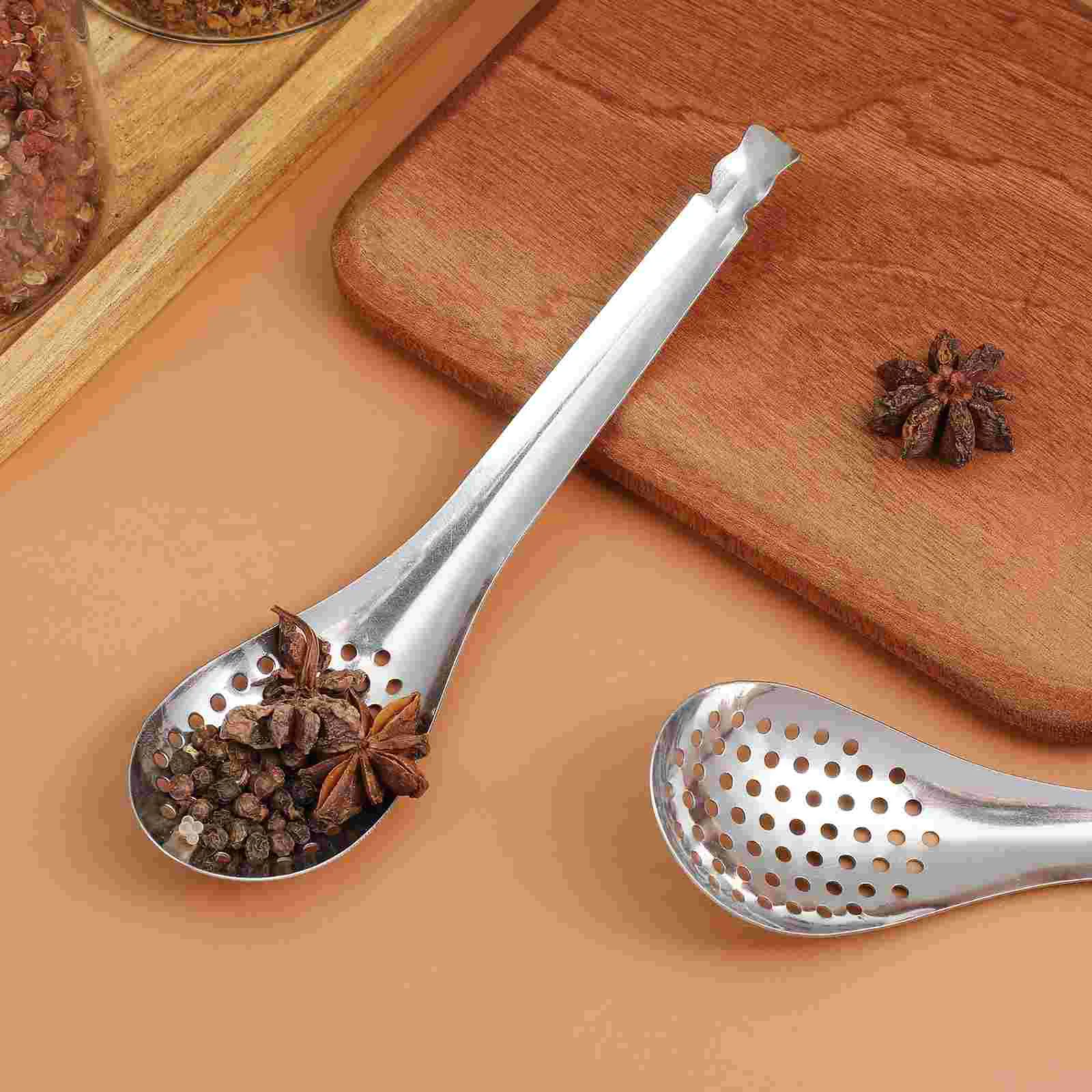2 Pcs Caviar Colander Spoons Slotted Serving Small Olive Strain Jar Cooker Dinnerware Stuffing Buffet Baby image 2