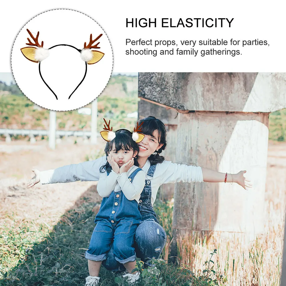 

3 шт., праздничные повязки на голову с рогами, рождественские повязки для волос с оленями, детские вечерние повязки для волос, аксессуары, рождественские повязки на голову