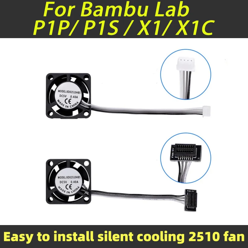 

For Bambu Lab X1/P1 High Speed Cooler Fans 2510 Integrated Terminal High-quality Hot End Fan Upgrade 3D Printer accessories