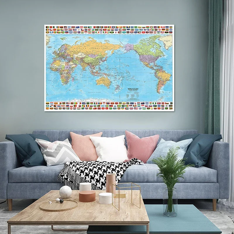 150*100cm World Map Travel Unframed Posters and Prints Living Room Wall  Decor Art Pictures Canvas Painting School Supplies