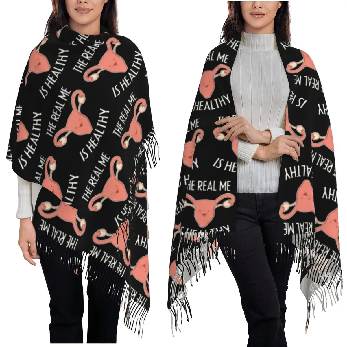 Cervix Is Healthy Uterus Obstetrician Doctor Obgyn Scarf Tassel Scarves Women Warm Shawls and Wraps Large Fall Winter Shawl Wrap