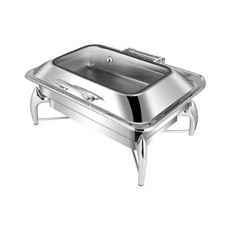 Other Hotel Restaurant Hot Pot Gold Food Insulator Catering Stainless Steel Glass Food Hot Pot Buffet