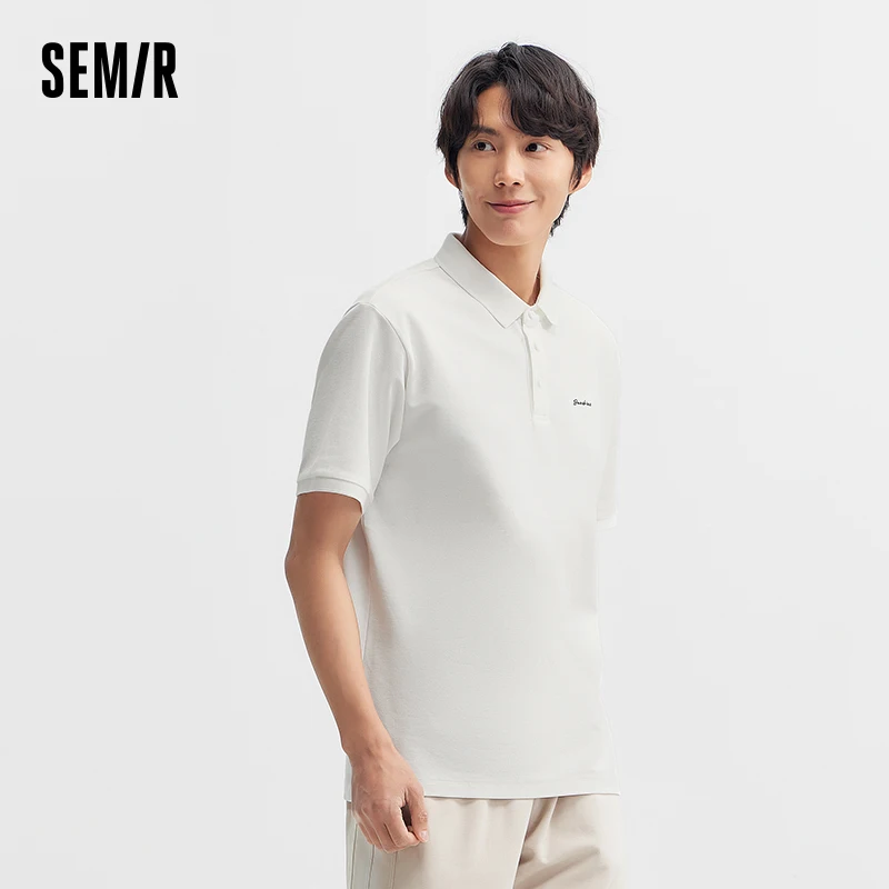 Semir Polo Shirt Men 2024 Summer New Letter Embroidery Short Sleeve Top Commuter Business Men'S Cool Anti Bacterial