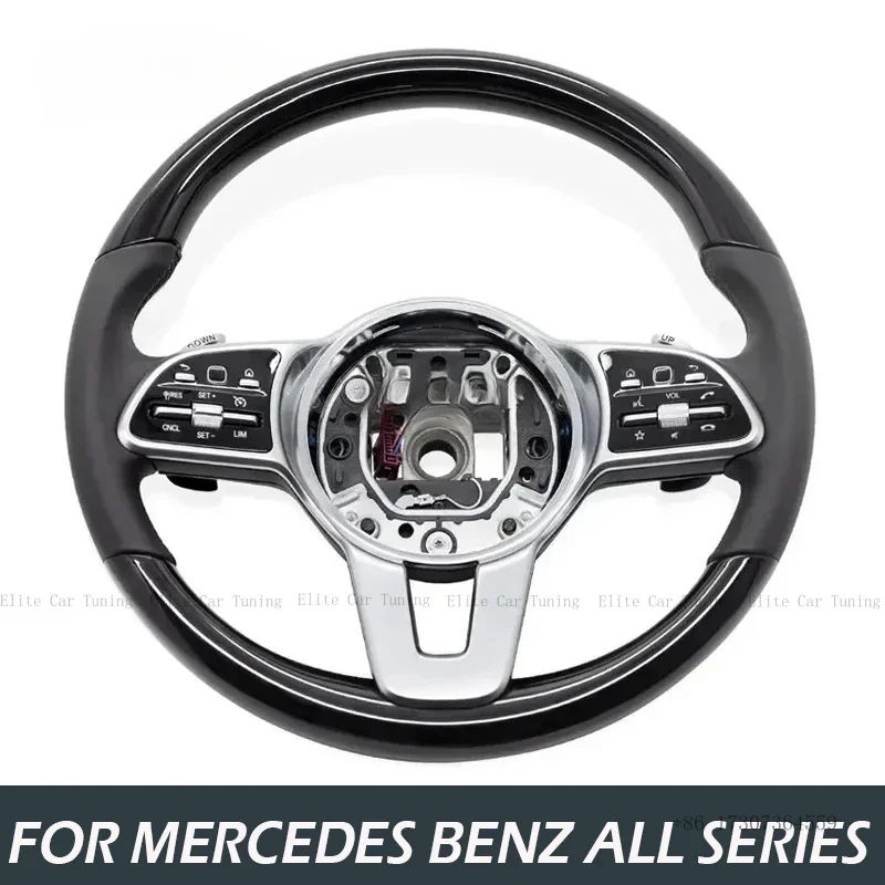 

Piano Black Modified Steering Wheel for Mercedes-Benz W167 W177 W204 W205 W212 W213 W222 C63 E63 GLC CLA CLS GLE Car Accessories