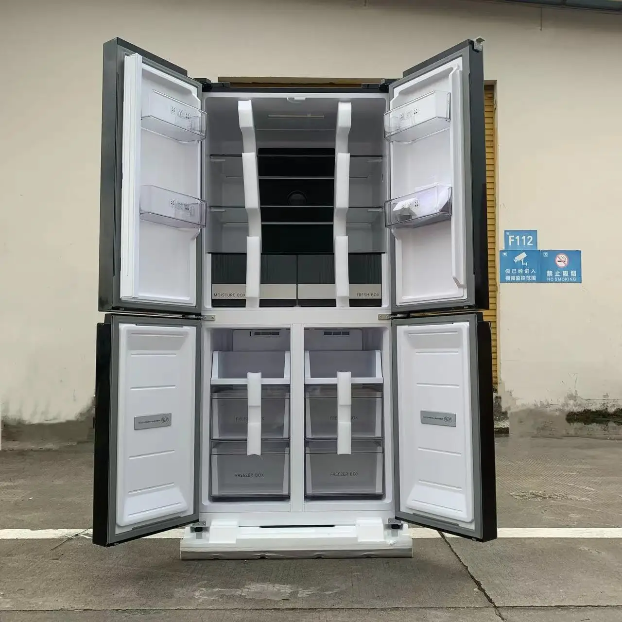 Cross four-door black mirror air-cooled inverter refrigerator