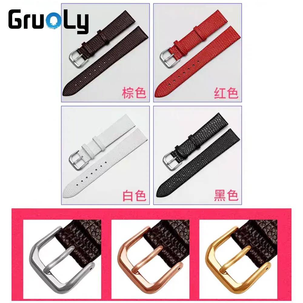 Ultra Thin Genuine Leather Watchband Lizard Pattern Straps 10mm 12mm 14mm 16mm 18mm 20mm 22mm Universal Wristband Accessories