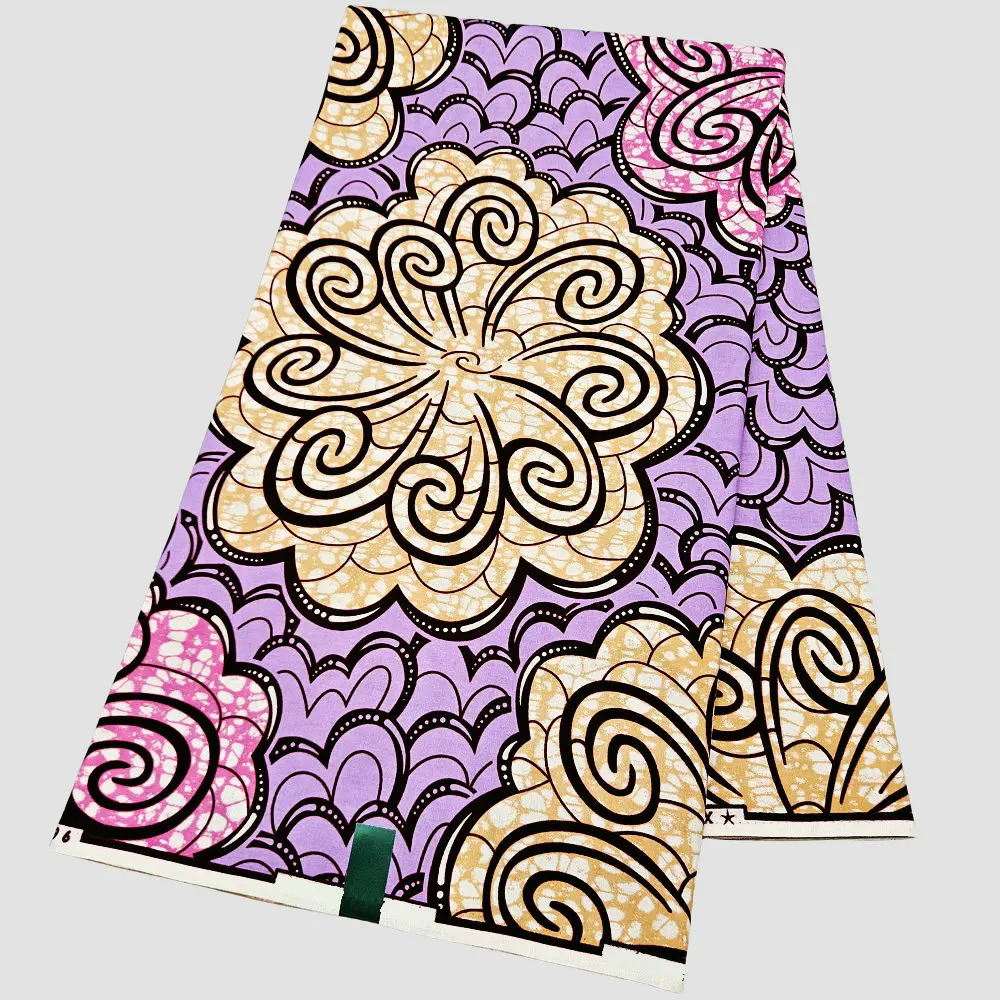 Selection African cotton wax printed fabric, original Dutch wax cloth, 6 yards clothing wax