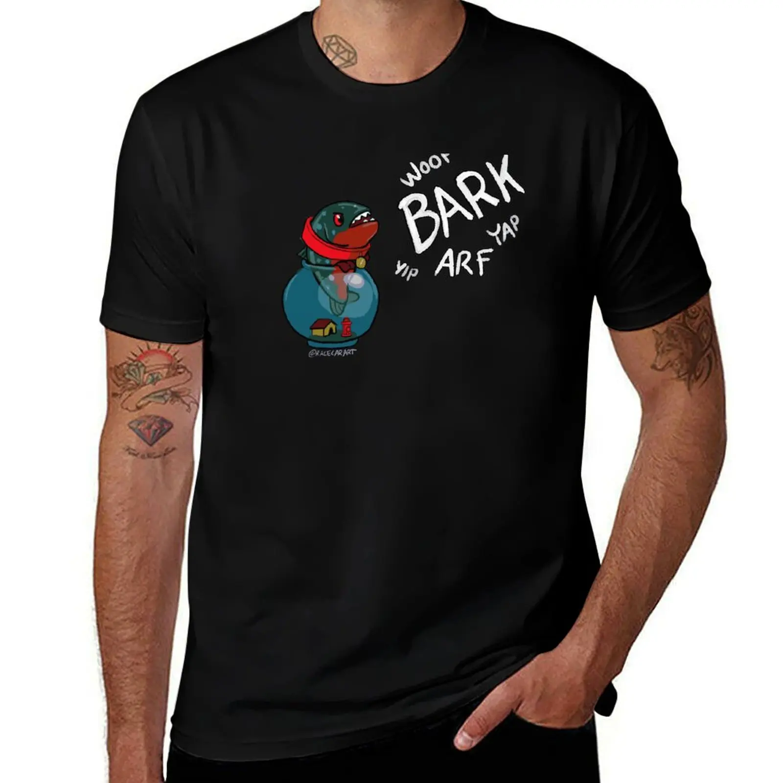 The Barking Piranha - By Racecar T-Shirt Large Size Short Sleeve T-Shirt