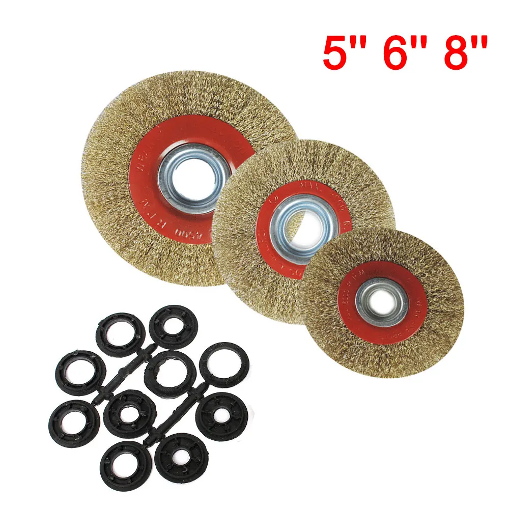 

5" 6" 8" Flat Steel Wire Wheel Brush Steel Wire Brush Rust Removal Polishing Tools 125mm/150mm/200mm For Bench Grinder Polish