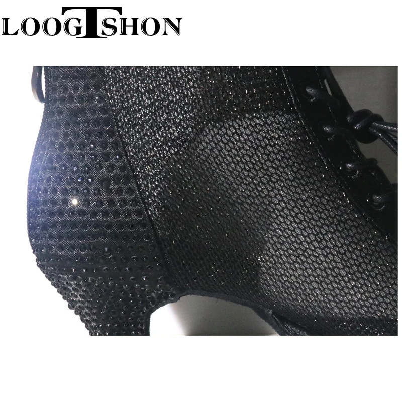 Loogtshon  Rhinestone Professional Latin Dance Heel 9CM  Lady Dance Shoes women shoes