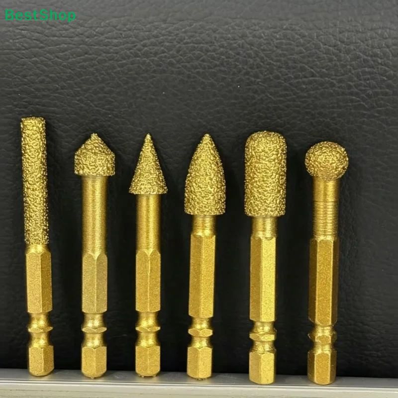 〔Q〕3/6pcs Diamond Grinding Head Tile Rotary File Polishing Head For Iron Ceramic Tile Fits Drill