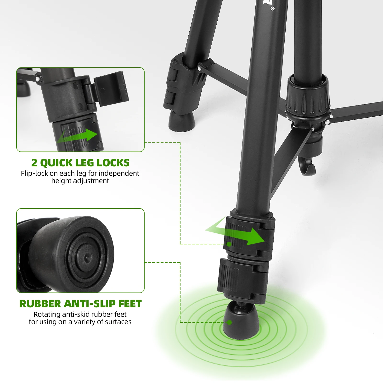Imagem -03 - Huepar-tripé Ajustável para o Nível Laser Stand com 3-way Cabeça Giratória Pan Placa de Liberação Rápida 14 Mount 1.6m 67.99