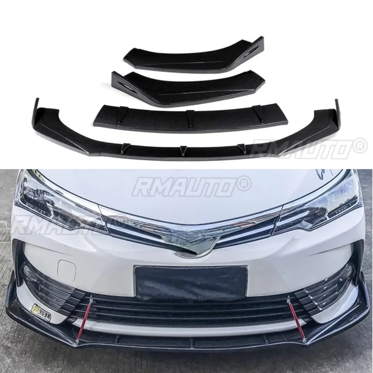 

Car Front Bumper Lip Front Bumper Splitter Diffuser Bumper Guard Cover Body Kit For Toyota Corolla 2014-2019 Car Accessories