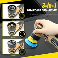 Cordless Mini Car Polisher 110-240V 12V Micro Cordless Scratches Killer DA/RO Car Polisher 6 Speed 1/2/3inch 30 Pads