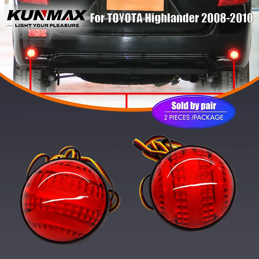 2 Piezas de Luces LED Reflectantes para Parachoques Trasero de Coche para TOYOTA Highlander Sequoia Fortuner Noah, Luces de Freno Traseras DRL, Accesorios de Lámpara de Parada