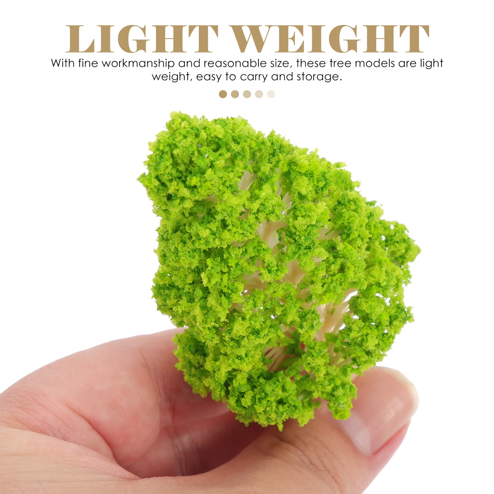 

10pcs Simulation Tree Set Miniature Green Scenery Faux Decor Crafts Fine-Pored Sponge Leaves Office Home DIY for Landscaping