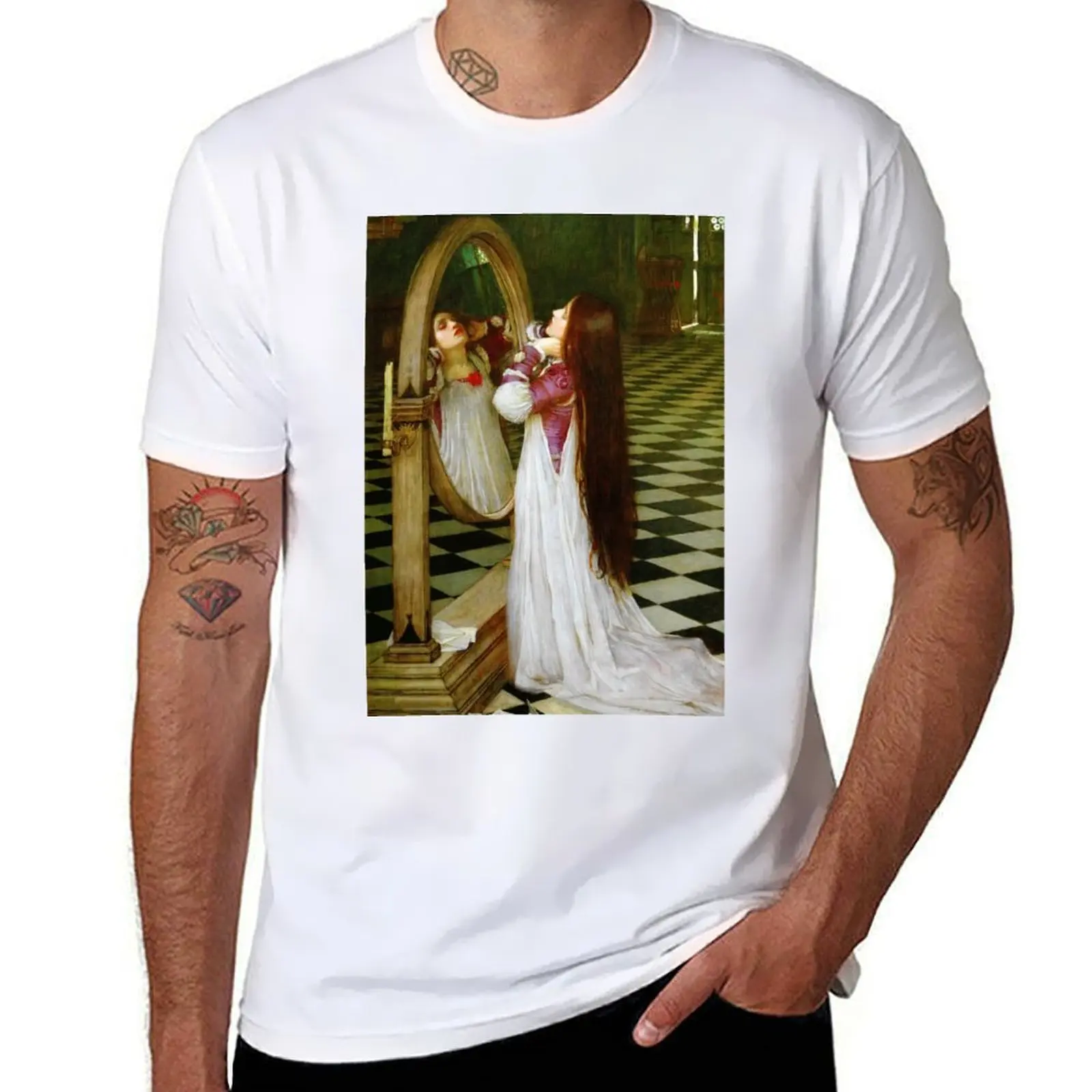 

John William Waterhouse Mariana in the South T-Shirt t shirts for man pack cotton T-Shirt