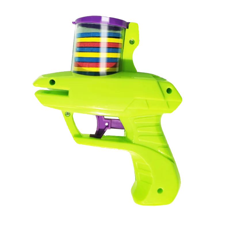 Giochi all'aperto per bambini Piattino volante in schiuma Pistola morbida, Pistola per ravanello giocattolo, Pistola per tiro a proiettile morbido, Interazione genitore-figlio.